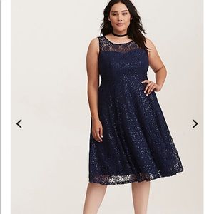 Special occasion Navy sequin lace dress